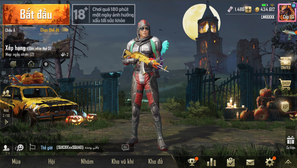 Vị trí tab Nhiệm vụ trong PUBG