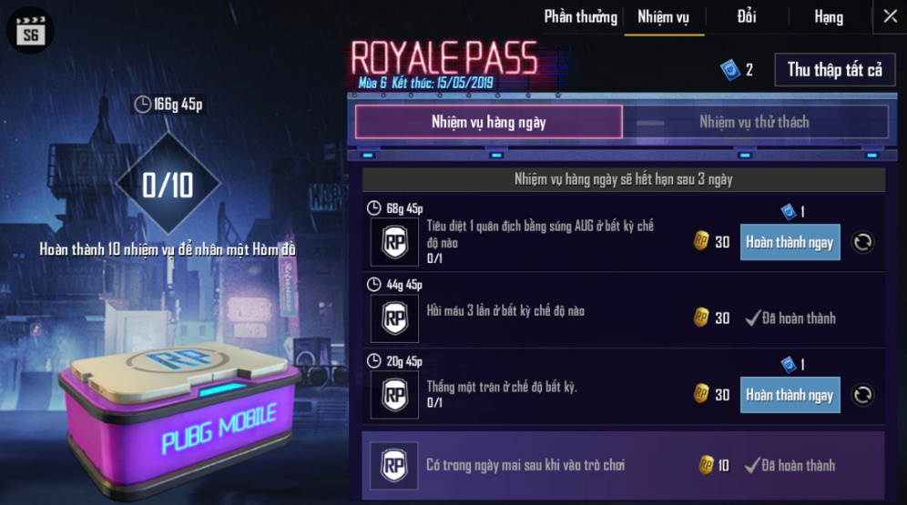 Nhiệm vụ Royale Pass