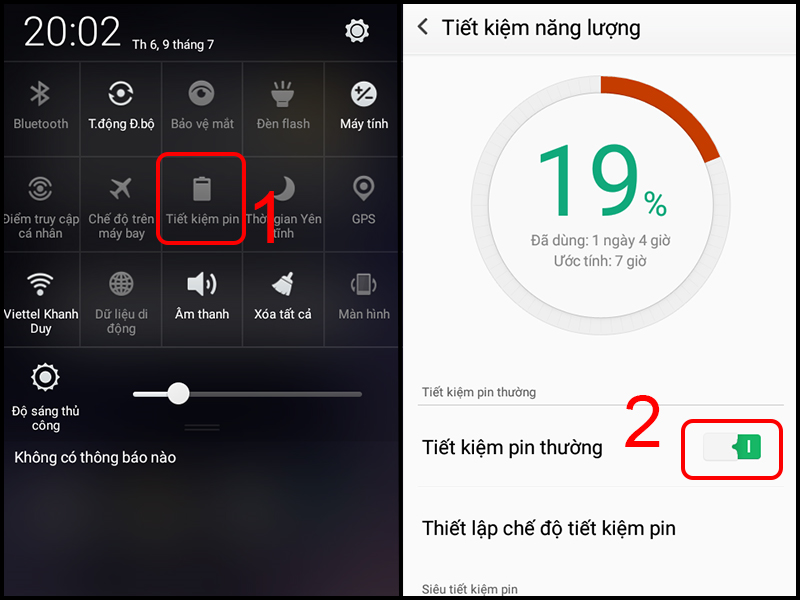 tiết kiệm pin android