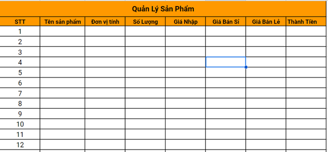 quản lý bán hàng bằng Excel