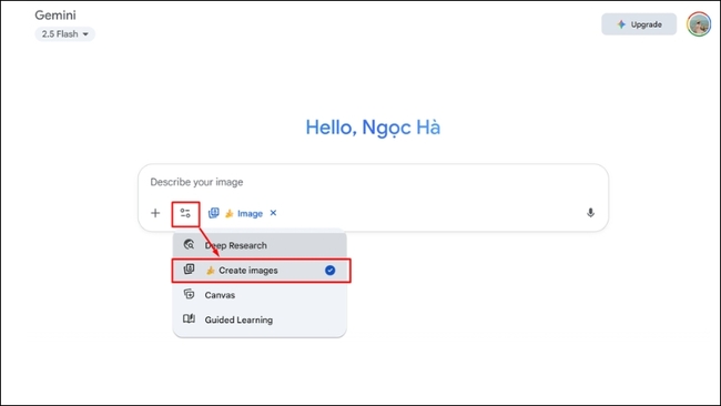 tạo ảnh bằng Gemini AI