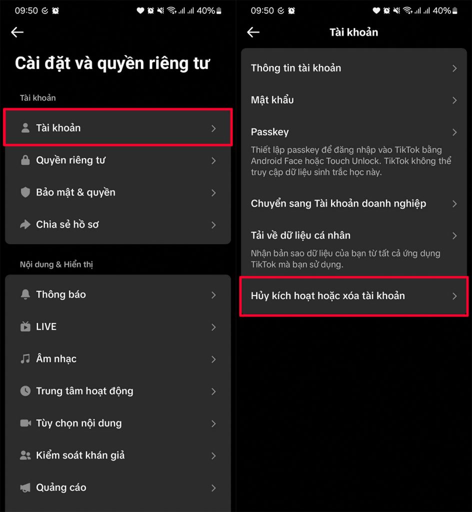 cách xóa tài khoản tiktok vĩnh viễn