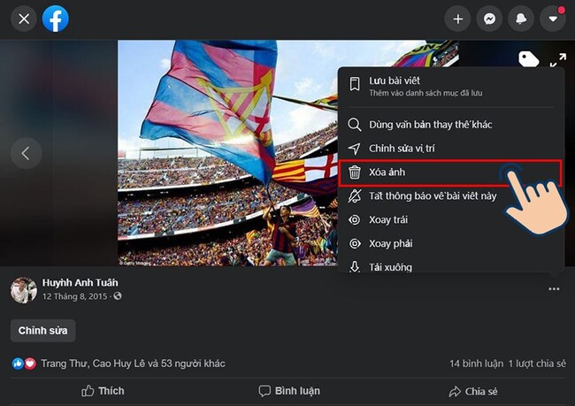 cách xóa ảnh bài Facebook trên máy tính