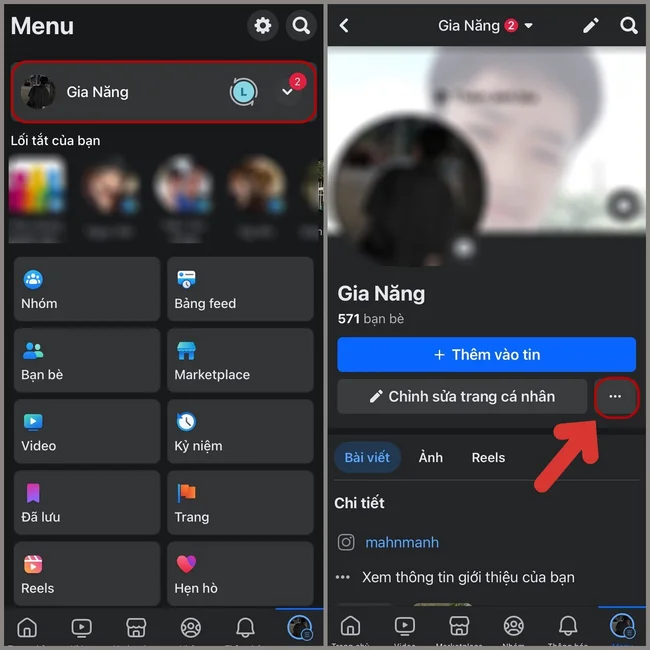 bật khóa bảo vệ trang cá nhân