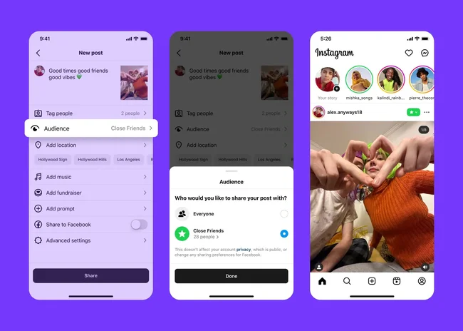 tự thoát close friends instagram
