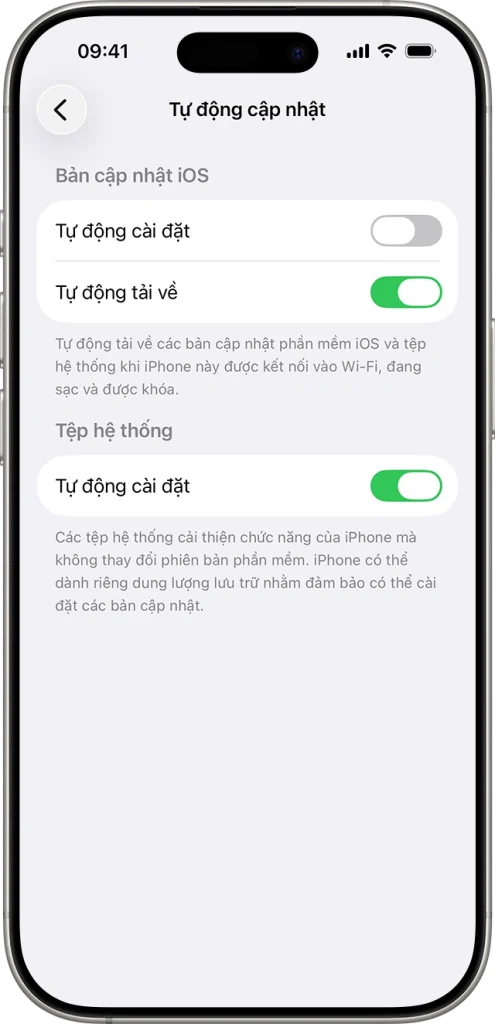 cập nhật phần mềm ios