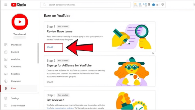 cách bật kiếm tiền trên youtube